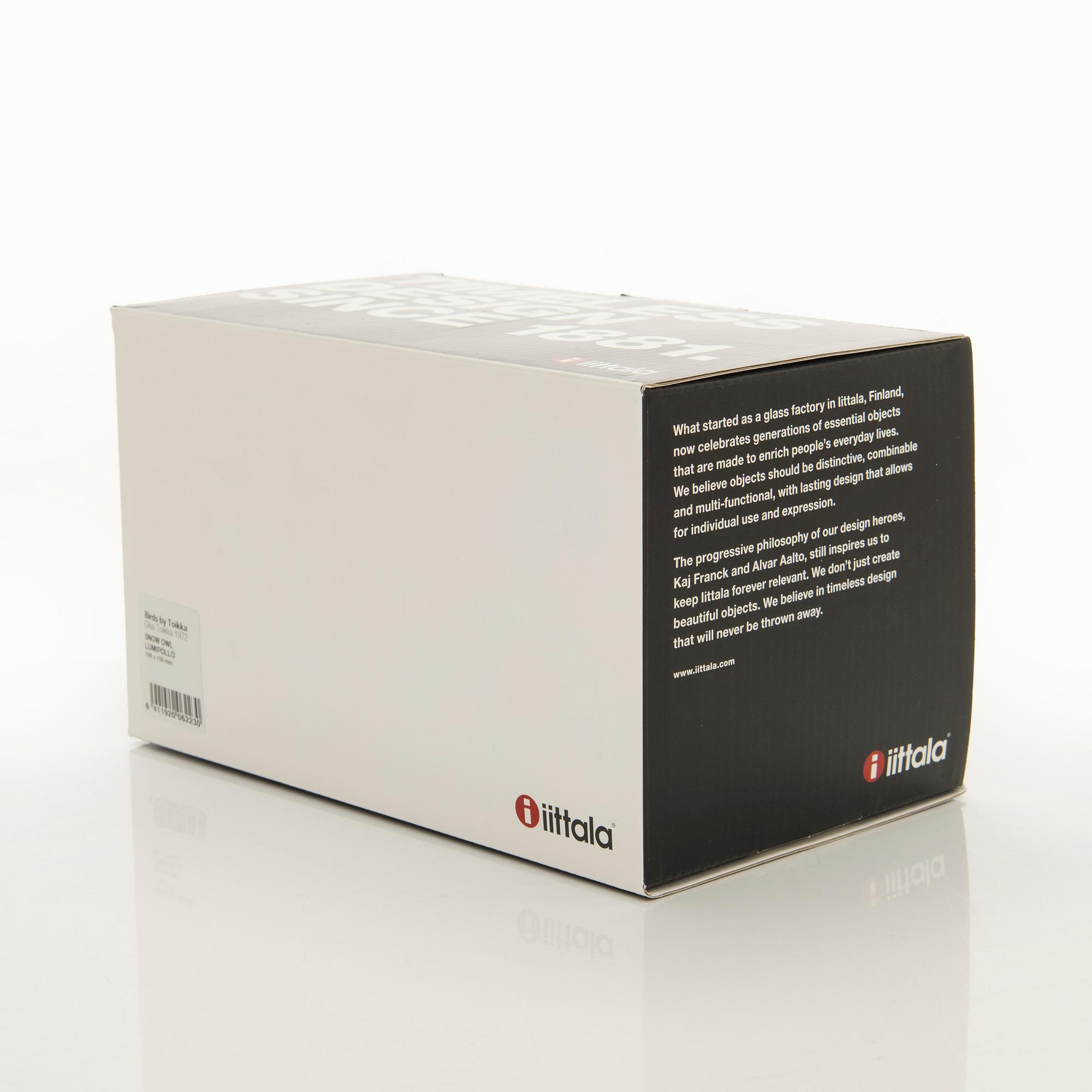 Oiva Toikka, A glass bird, 'Snow Owl', signed O. Toikka Nuutajärvi.