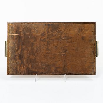 A Linder, tray "Cocktail", model number 67, Mjölby Intarsia, 1940s.