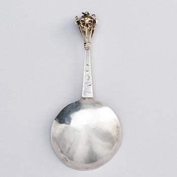 A Swedish parcel-gilt silver spoon, marks of Casimir Friedrich Meidt, Karlskrona 1712-1723 (1744)).