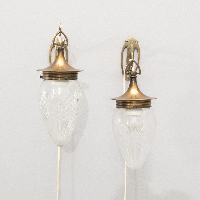 Wall lamps, a pair, Art Nouveau, circa 1900.