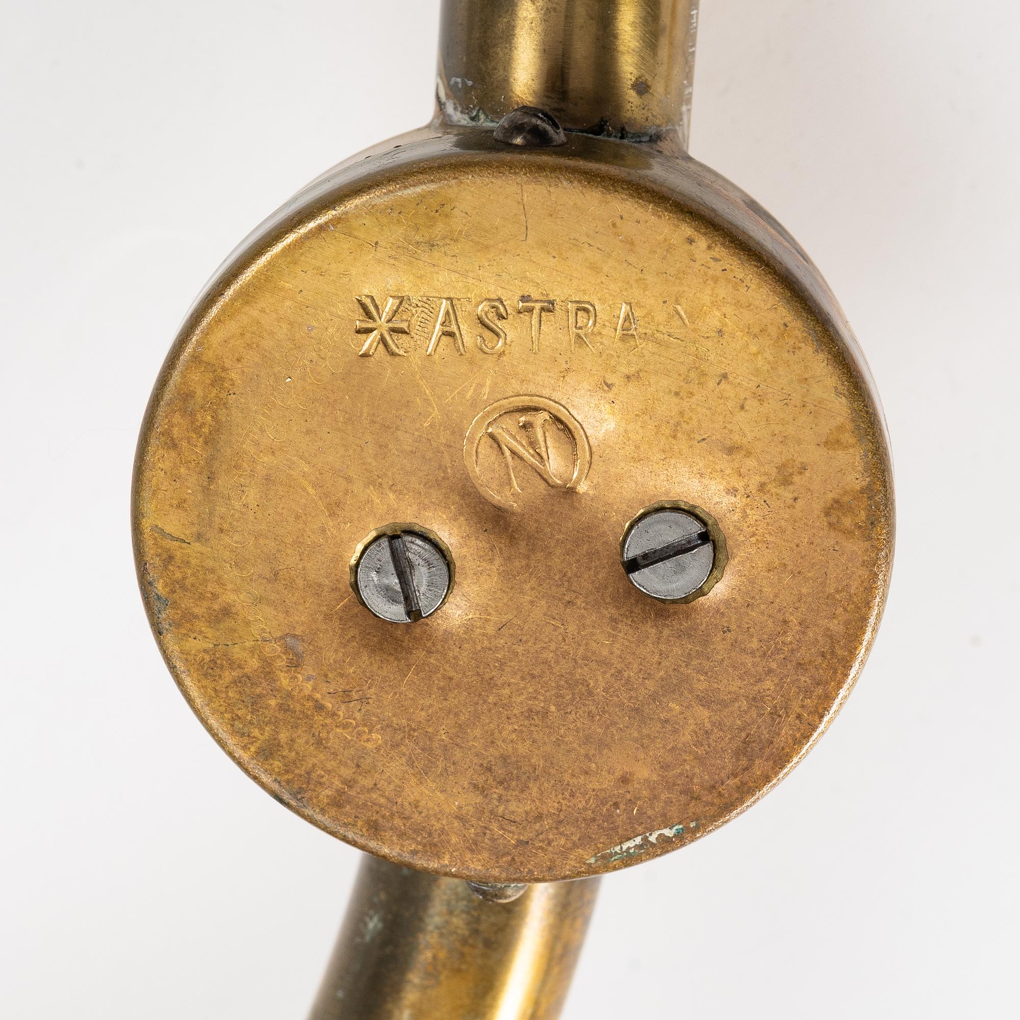 Vägglampor, ett par, Astra, Norge, 1900-talets mitt.