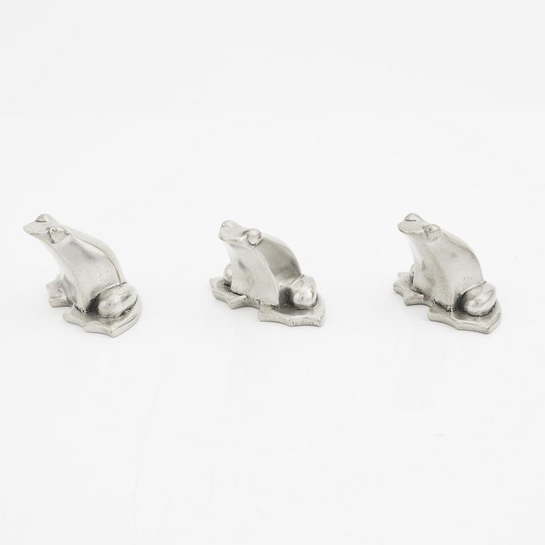 Gunnar Cyrén, three pewter figurines, signed.