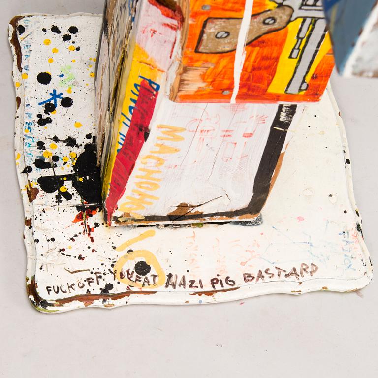 JANI HÄNNINEN, sculpture, wood, mixed media, signed.