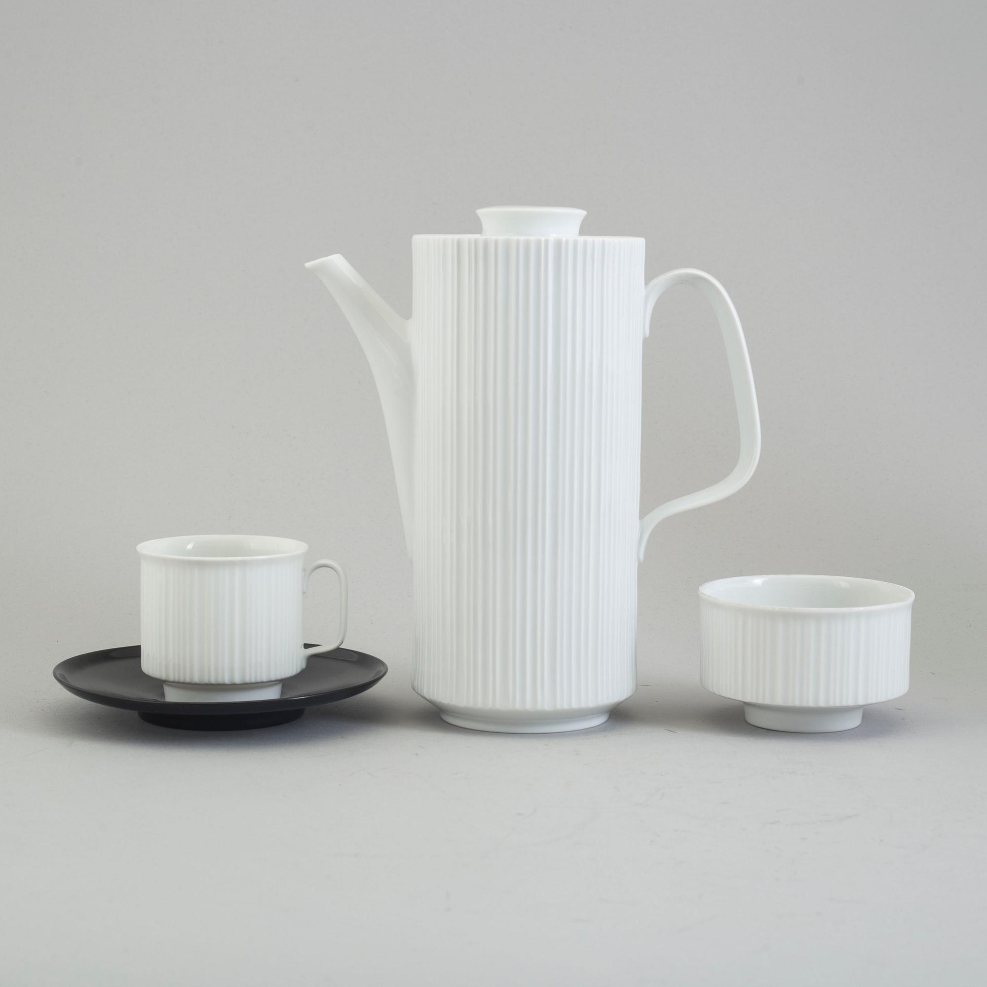 A 'Variation' porcelain coffee service by Tapio Wirkkala, Rosenthal Studio-linie, designed in 1962.