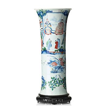 550. A Transitional Wucai Vase, 17th Century.