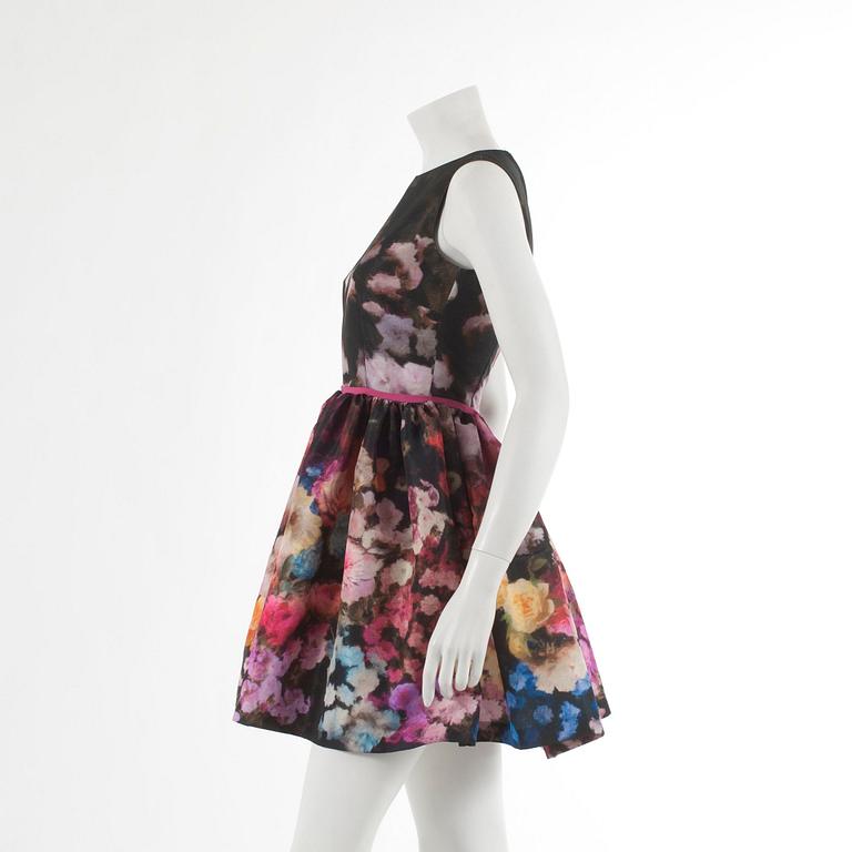 RED VALENTINO, "Hazy garden" flower printed polyester dress.