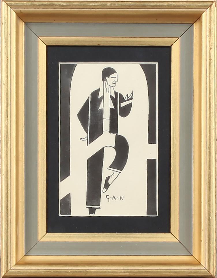GÖSTA ADRIAN-NILSSON, blandteknik, utförd omkring 1910/20, monogramsignerad.