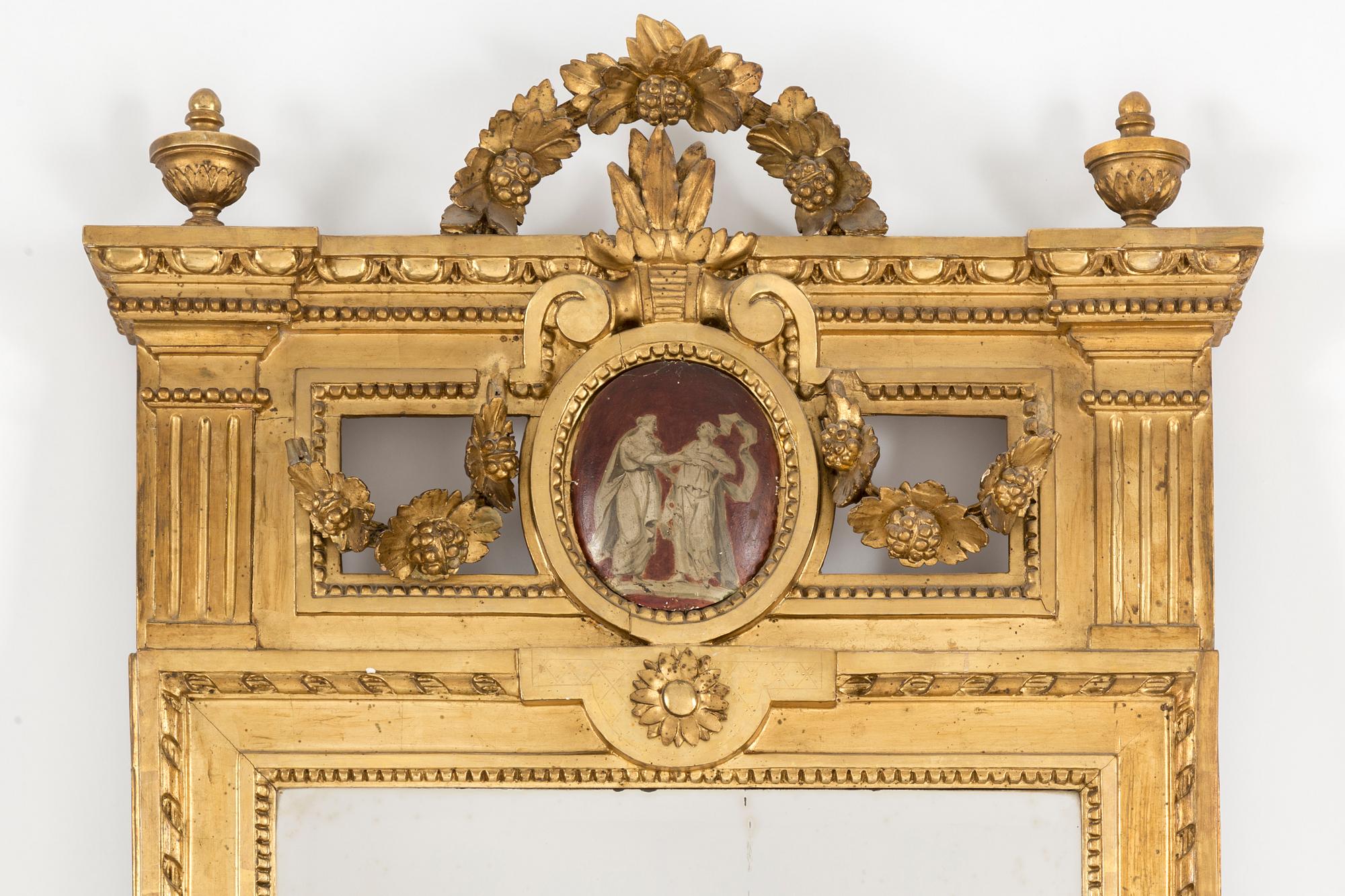 SPEGEL, av Lago Lundén 1787 (spegelmakare i Stockholm 1773-1819), gustaviansk.