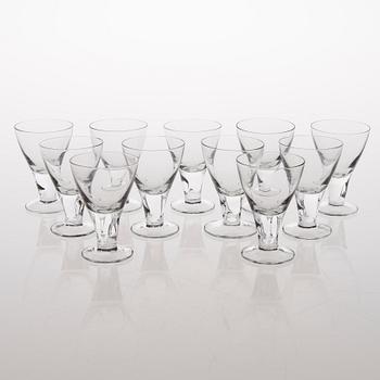 A 114-piece 'GN 46' glassware set for Nuutajärvi Notsjö, Finland. In production 1949-1969.