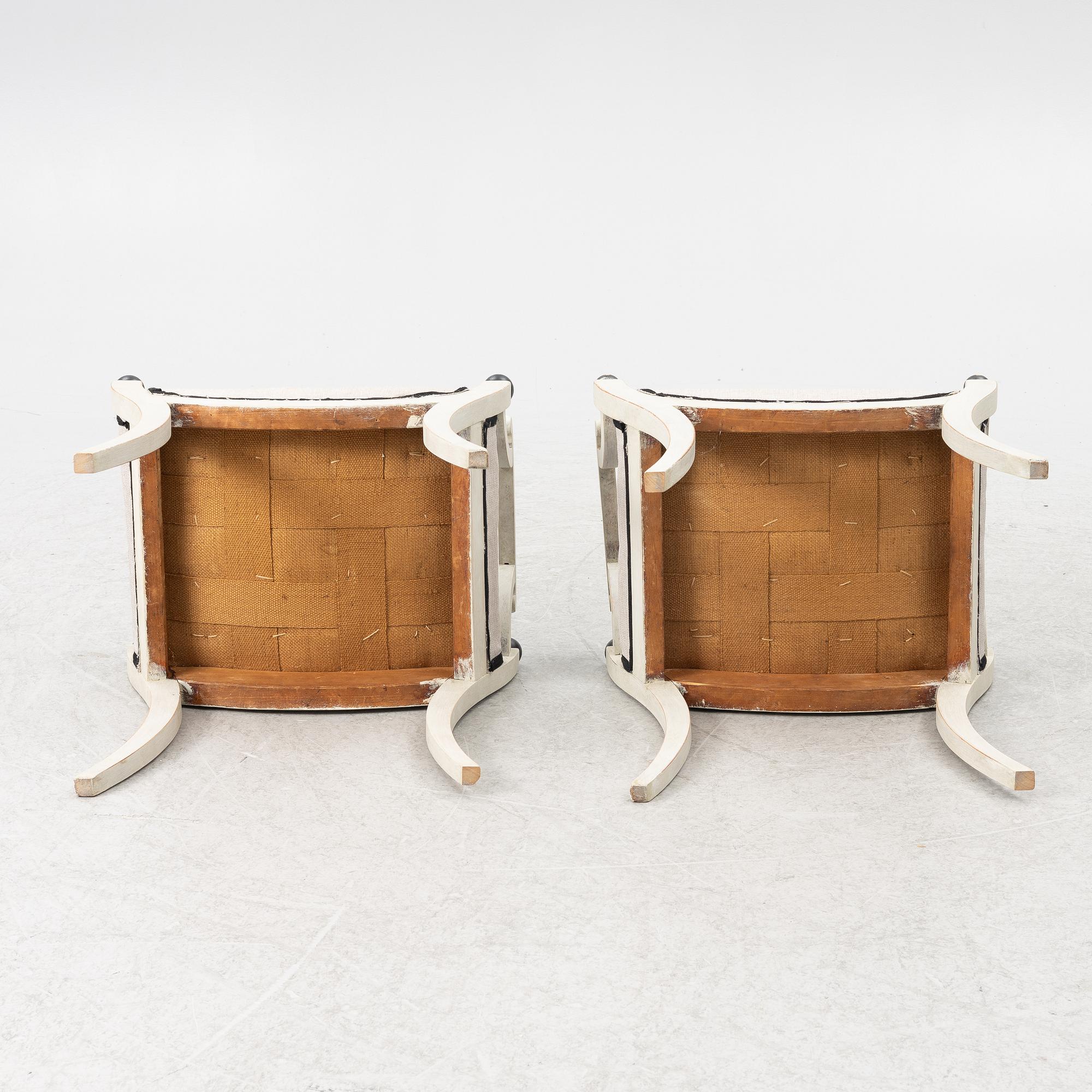 Taburetter, ett par , 1800-tal.