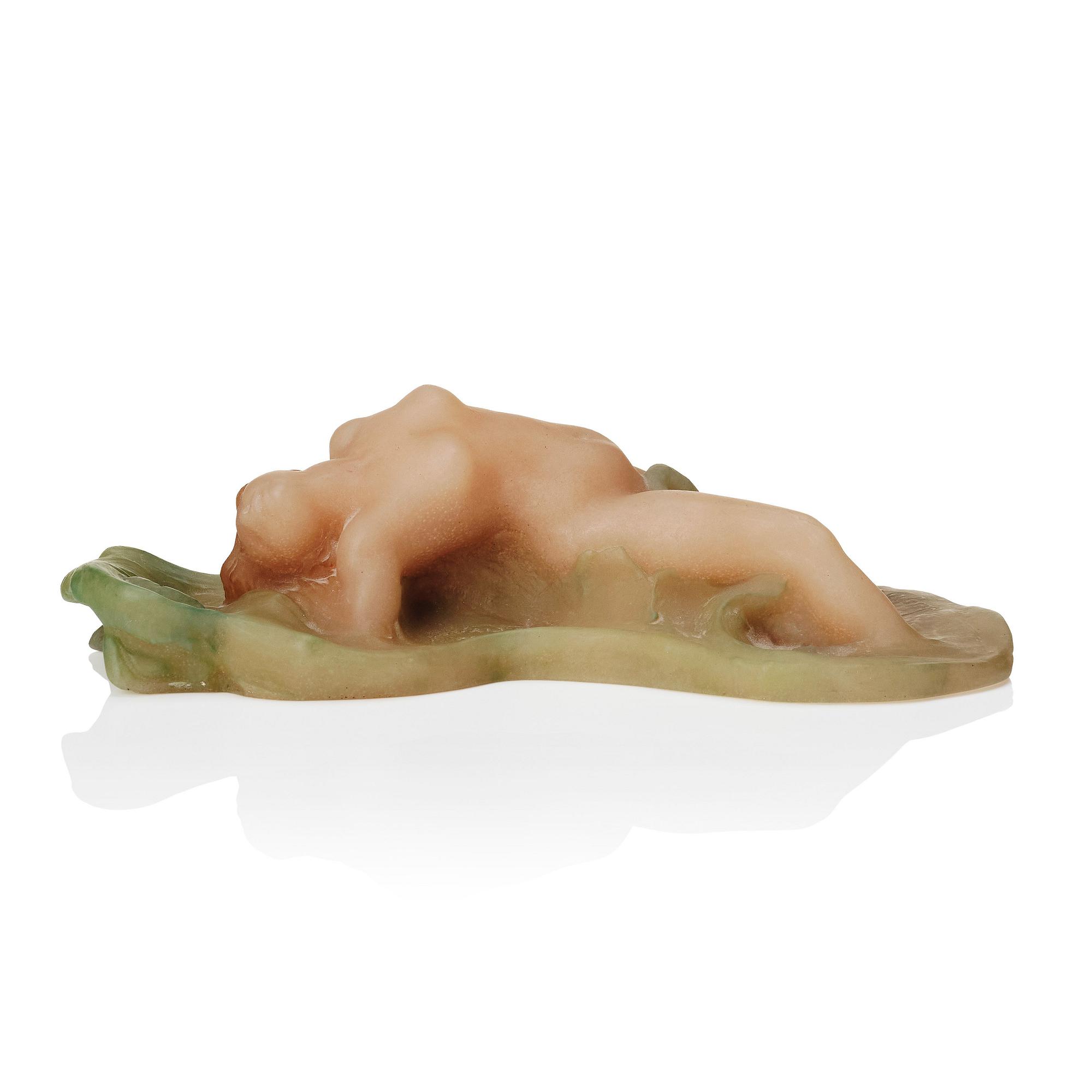 Joseph Cheret, Almaric Walter, figur, vilande kvinna, pâte de verre, Nancy Frankrike.