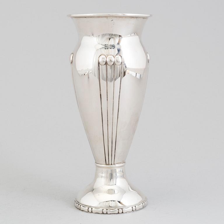 A Danish Art Nouveau parcel-gilt vase, unknown maker, Copenhagen, 1914.