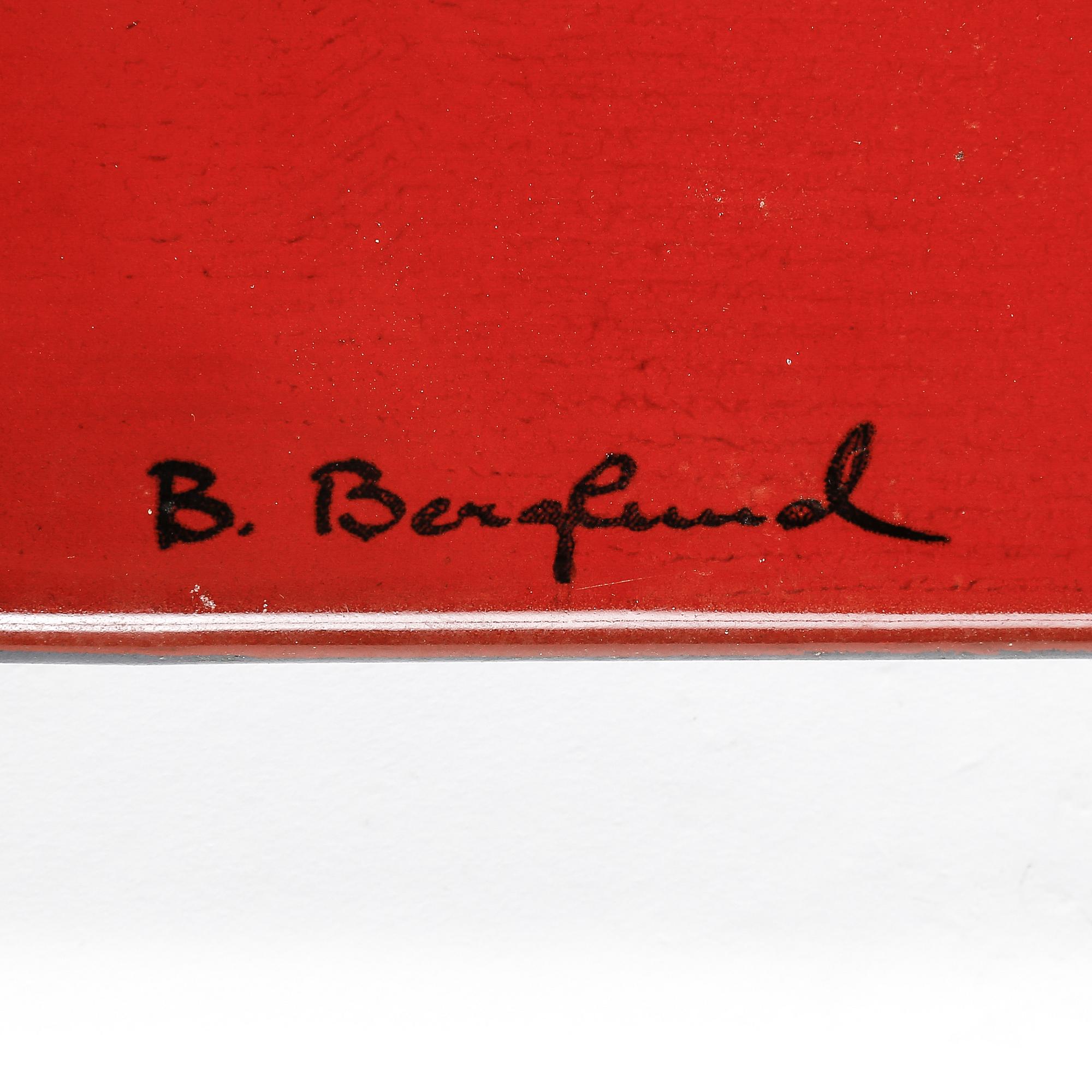 VÄGGPLATTA, emalj på plåt, Bengt Berglund, numrerad 149/150, Gustavsberg 1968.