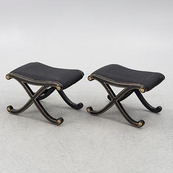 Stools, a pair, Empire style, second half of the 20th century.