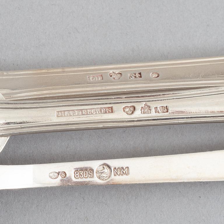 Cutlery, 27 pieces, silver, 18th-19th Century, mostly Sweden.
