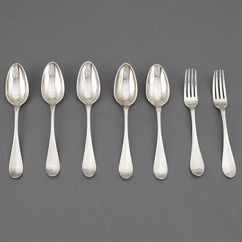 Seven pieces of silver cutlery, Gothenburg, 1794 and 1902.
