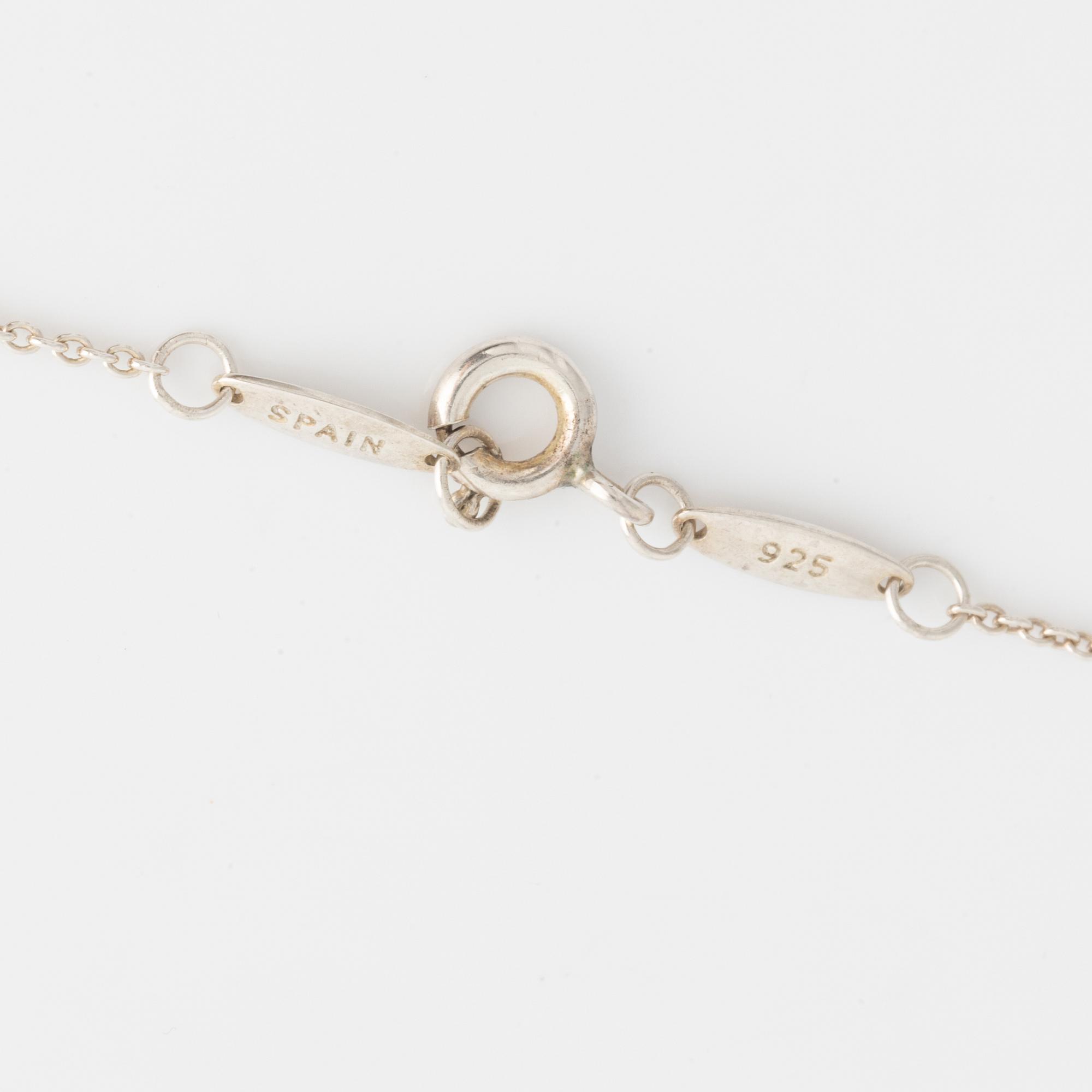 Tiffany & Co, Elsa Peretti, collier "Diamonds by the Yard" silver med briljantslipad diamant.
