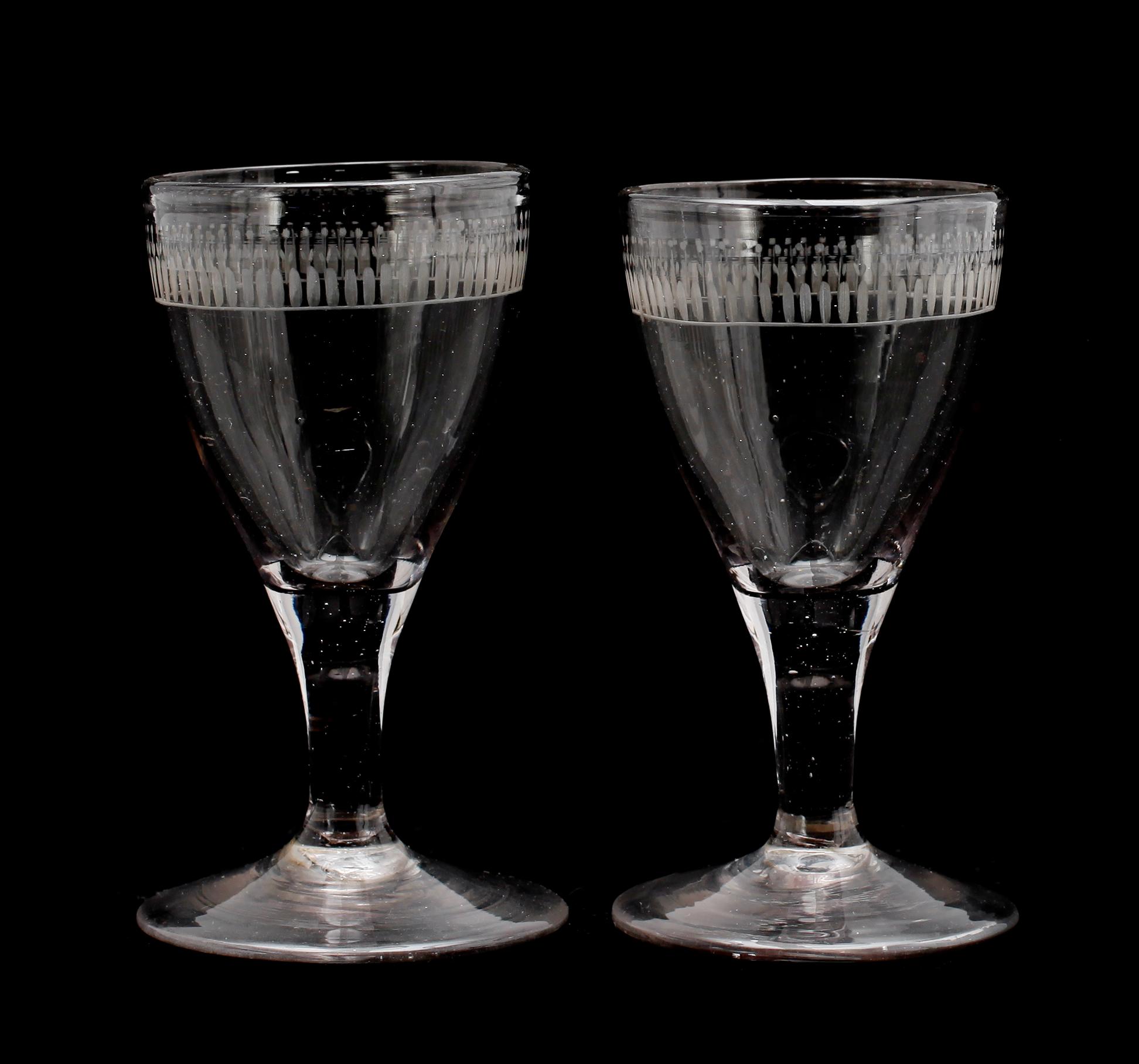 VINGLAS, 1 par, tidigt 1800-tal.