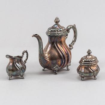 Kaffeservis, 3 delar, silver, rokokostil, Tyskland, 1900-tal.