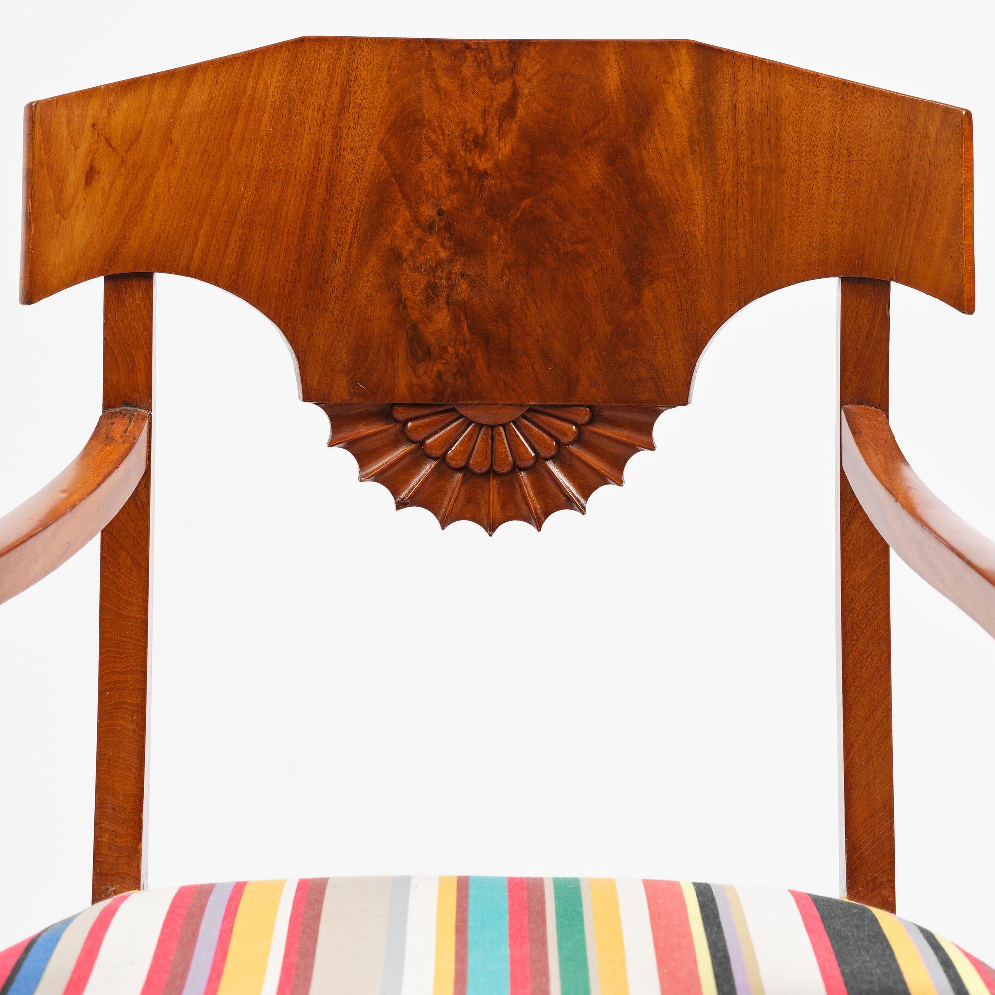 A pair of Swedish Empire armchairs,