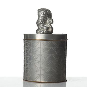 Anna Petrus, & Estrid Ericson, a pewter cigar box with cover by Svenskt Tenn, Stockholm 1928.