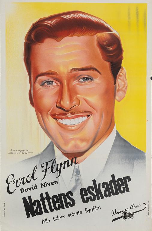 A vintage movie poster, 'Nattens eskader (The Dawn Patrol)', 1938.