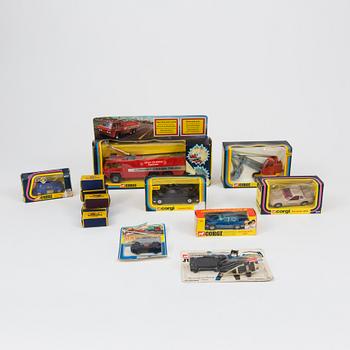 Fourteen Corgi Toys and Lesney vehicles, England, 1960/70s.