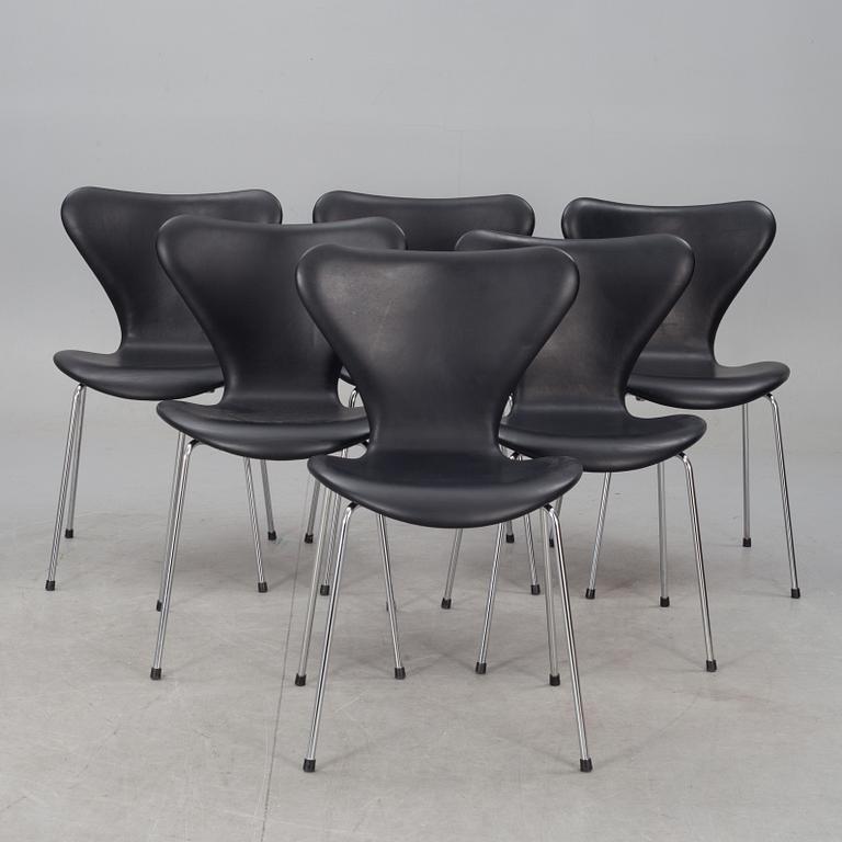STOLAR, 6 st, "Sjuan", Arne Jacobsen, Fritz Hansen.