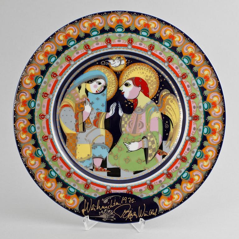 SKULPTUR/VAS samt FAT, porslin, Björn Wiinblad, Danmark.