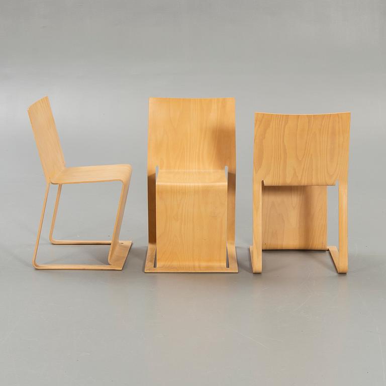 Peter Karpf, chairs, 3 pcs, "Voxia", I-shape, later part of the 20th century.