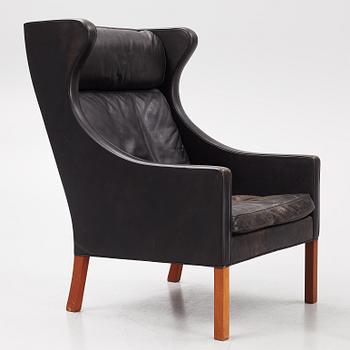 Børge Mogensen, a model 2204 armchair with ottoman, Fredericia Stolefabrik, Denmark.