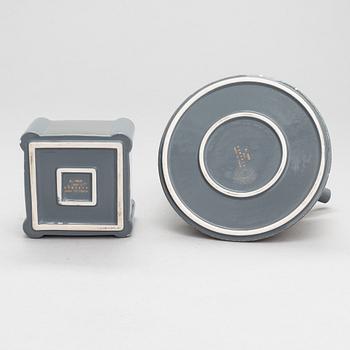 Matteo Thun, A 1980's porcelain 'Nefertiti' teapot and sugar bowl for Memphis, Bitossi, Montelupo Fiorentino, Italy.