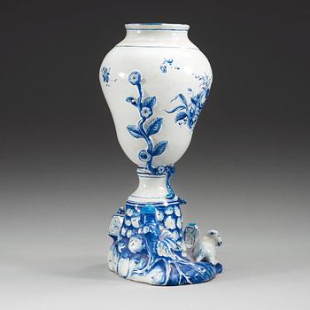 A Swedish Marieberg faience vase, dated  19/3 (17)71.