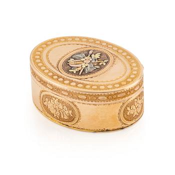 315. A Swedish 18th century gold snuff-box, mark of Christian Maas, Stockholm 1783.