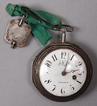 FICKUR, silver, John Ward, Fore Street London, sent 1700-tal.