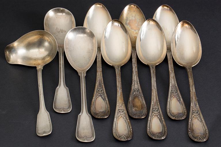 SKEDAR, 6+2+1 delar, silver. Tyskland. Ca 600 g.