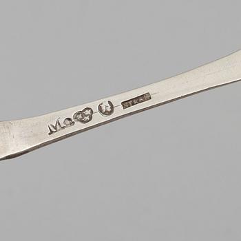 Skedar, 5 st, silver, bl a Stephan Westerstråhle, Västervik 1766.