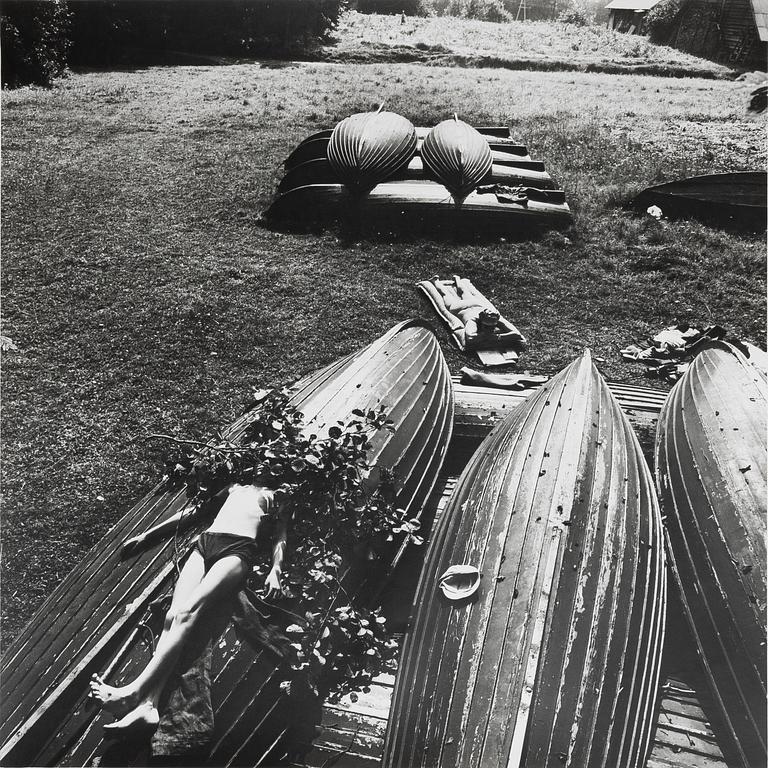 Antanas Sutkus, "Holidays, Simas is bathing in the sun, Bebrusai, 1973".