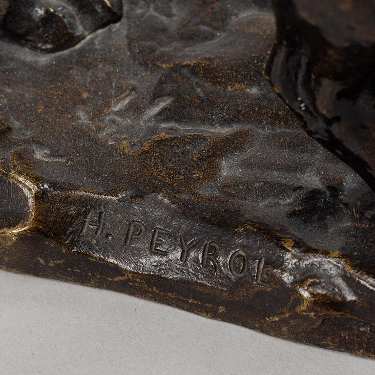 François Auguste Hippolyte Peyrol, after. Sculpture. Signed. Bronze. Height 15.5 cm. Length 32 cm.