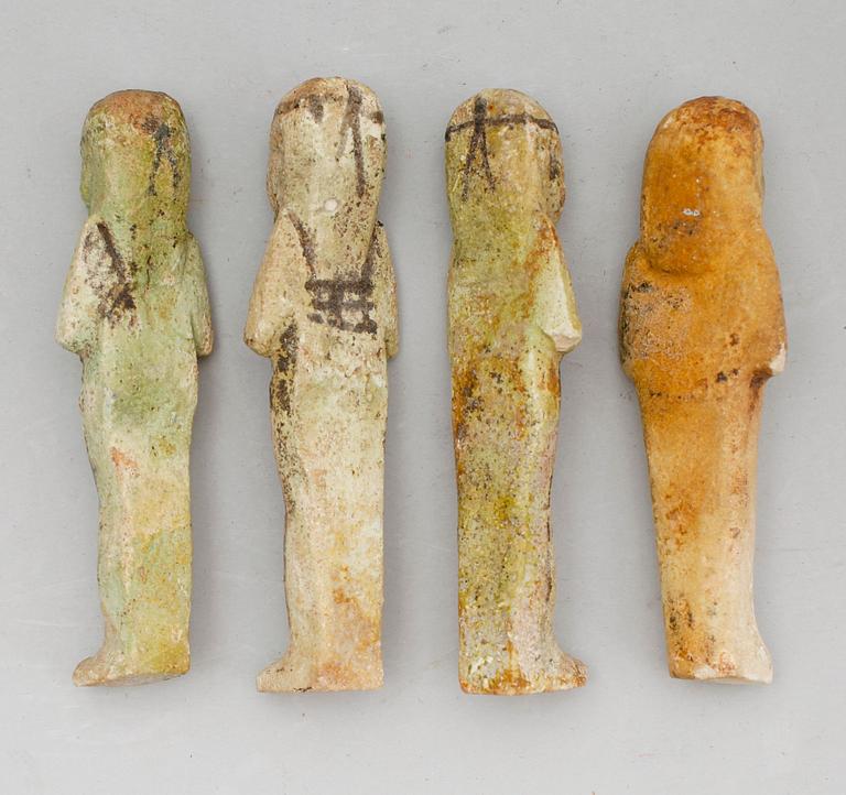 GRAVSKULPTURER, 4 st, sten, Egypten.