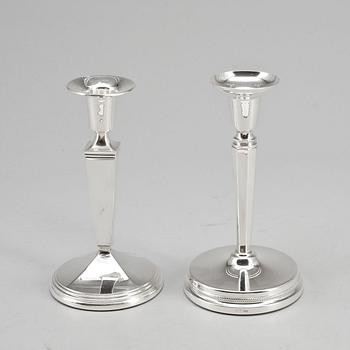 LJUSSTAKAR, 2 st, silver, bla GAB, Stockholm 1966.