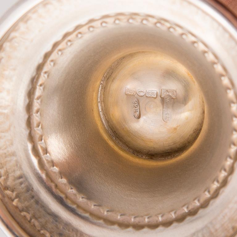 An Italian Silver Sugar Bowl and Cream Jug, Finnish control marks 1978.