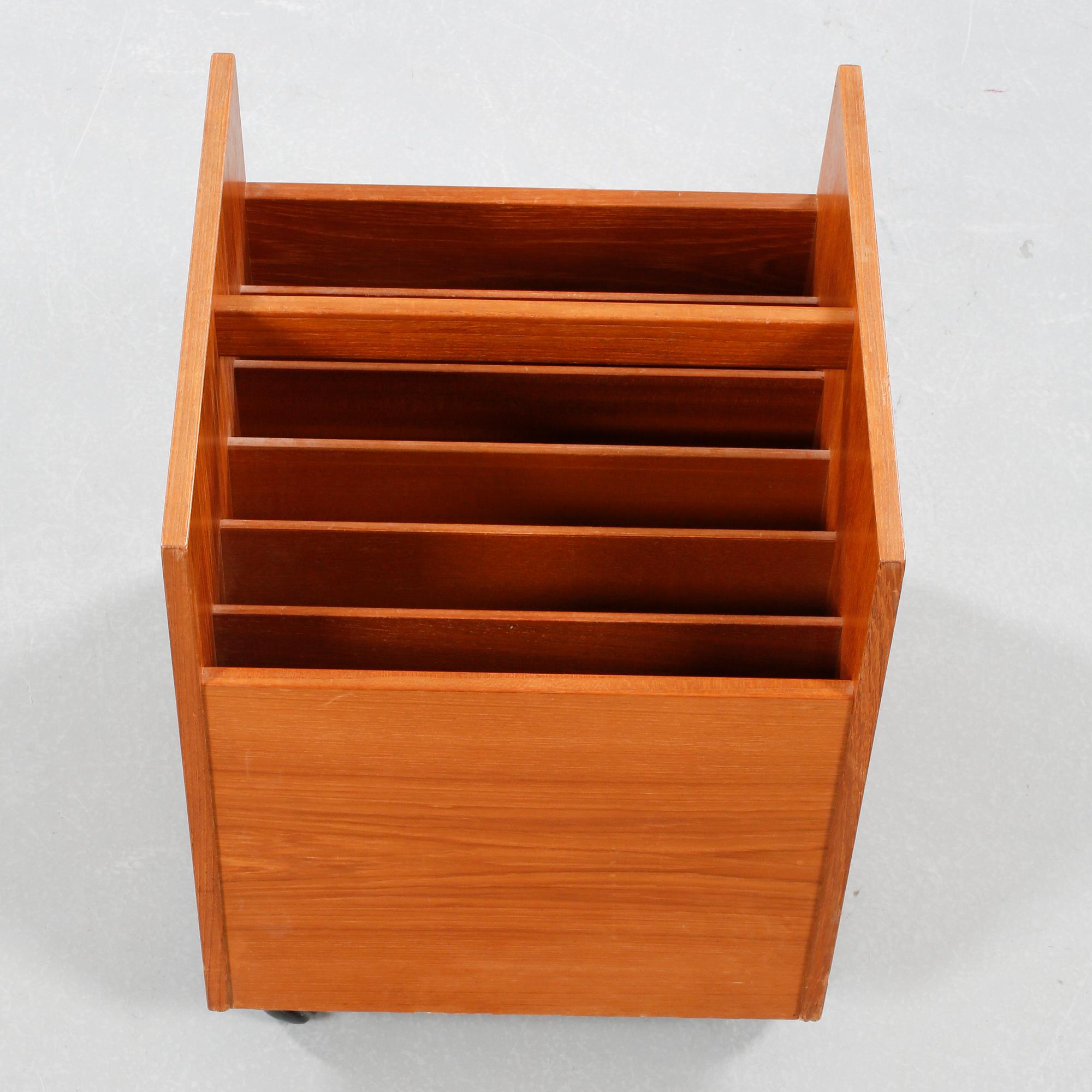 An lp-rack, model Scala, designed by Rolf Heseland, Bruksbo Tegnekontor, Bagn Möbelindustri in Norway ca 1965.