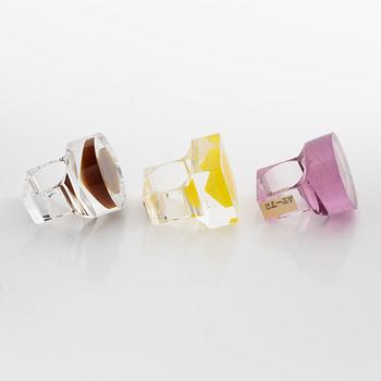 Siv Lagerström, three rings, acrylic plastic, 1970s.
