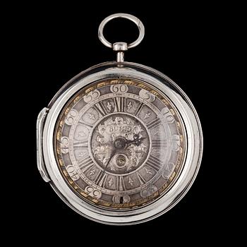 1237. A silver verge pocket watch, Hamburg. Early 18th century.