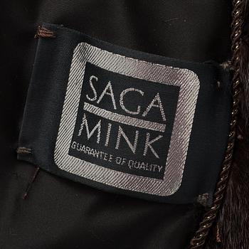 A Mink fur coat from saga Mink, circa size M.