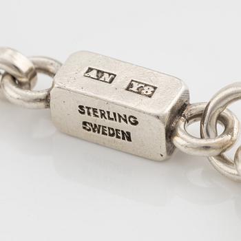 Wiwen Nilsson, bracelet and necklace, bar links, silver, Lund 1949 and 1953.