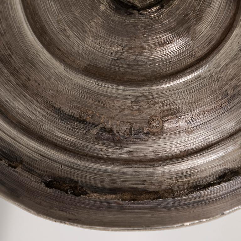 Peter Andreas Möller, Champagnestrutar, 2 st. snarlika, silver och förgyllt silver, S:t Petersburg, 1834 och 1837.