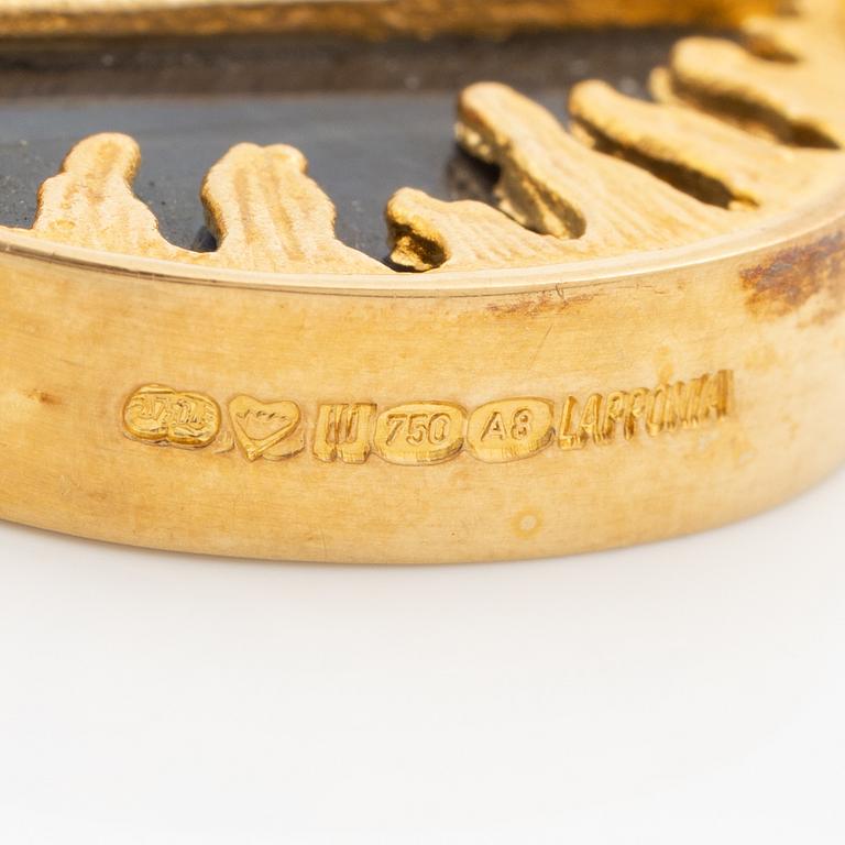Juhani Linnovaara, necklace 18K gold and spectrolite, Lapponia 1978.