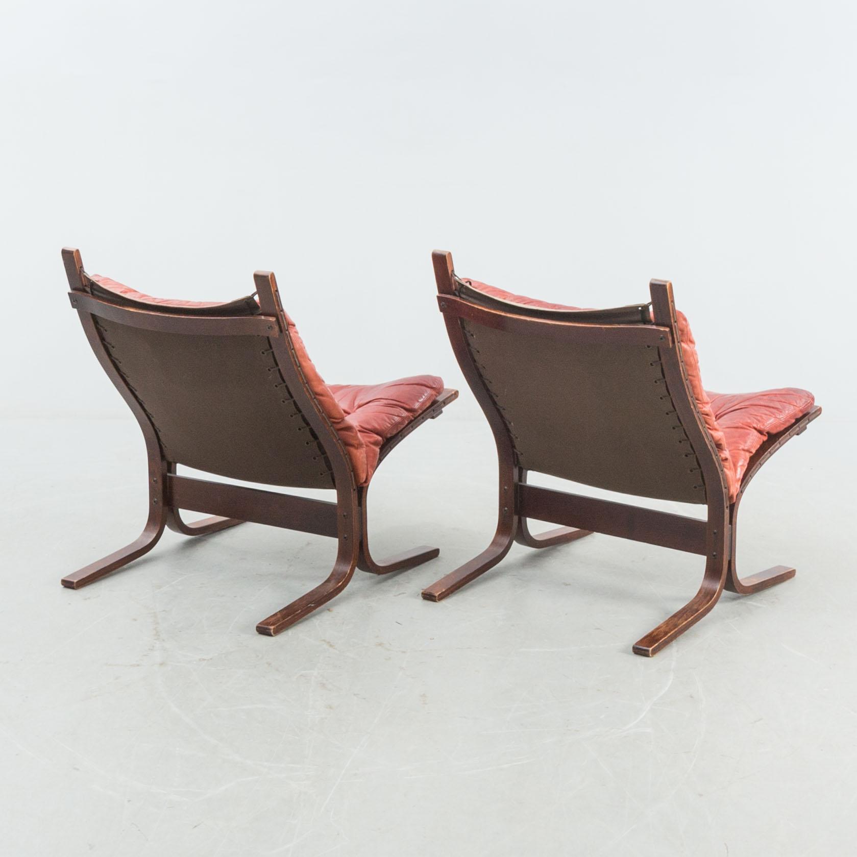 FÅTÖLJER, ett par Ingmar Rolling, Westnofa Furniture, Norge, 1970-tal.